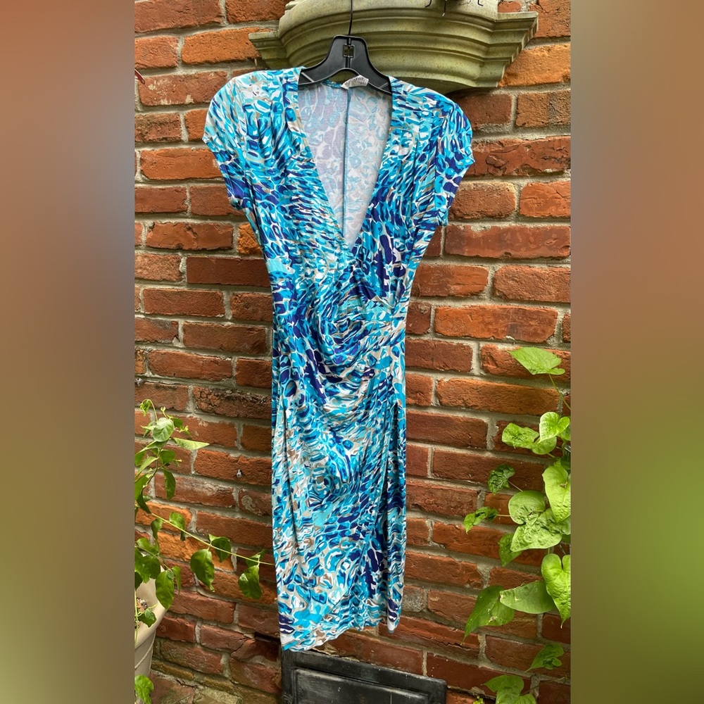 CACHE Blue Figure-Flattering Dress Size Small